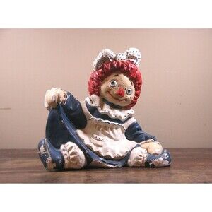 Raggedy Ann Plaster Chalk Doorstop Sculpture Figurine
